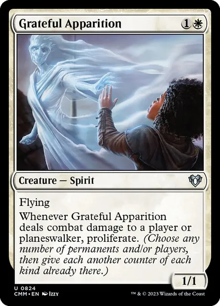 Grateful Apparition, Magic card CMM 824 — Commander Masters set