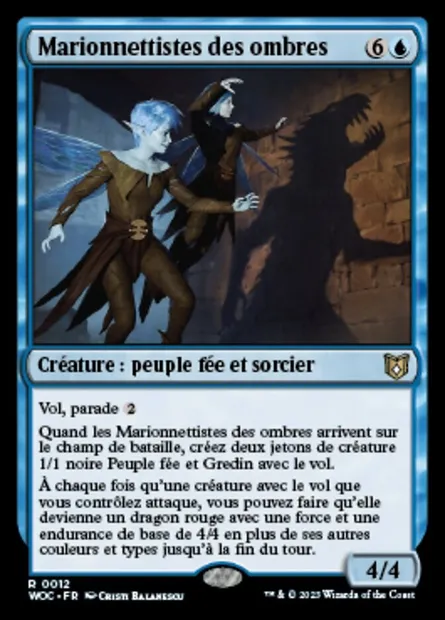 Marionnettistes des ombres, carte Magic WOC 12 — extension Wilds of Eldraine Commander