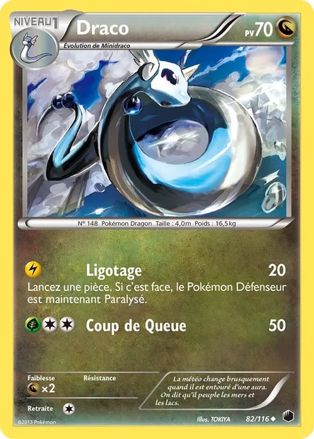 Draco, carte Pokémon PLF 82 — extension Glaciation Plasma