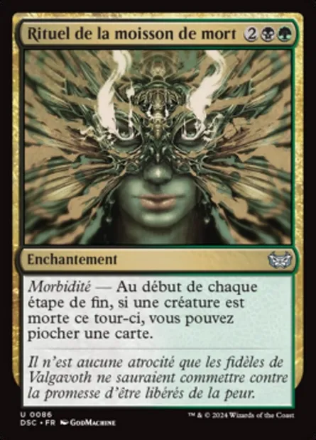 Rituel de la moisson de mort, carte Magic DSC 86 — extension Duskmourn: House of Horror Commander