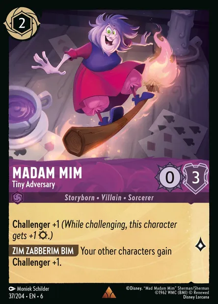 Madam Mim - Tiny Adversary, Disney Lorcana card CH6-037 — Azurite Sea set