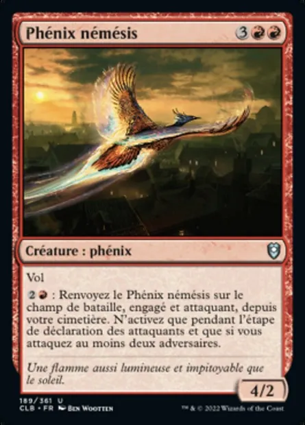 Phénix némésis, carte Magic CLB 189 — extension Commander Légendes : la bataille de la Porte de Baldur