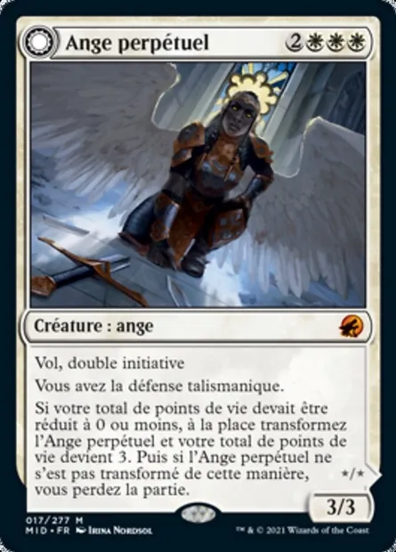 Ange perpétuel // Argousine angélique, carte Magic MID 17 — extension Innistrad : chasse de minuit