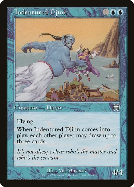 Indentured Djinn, Magic card MMQ 85 — Mercadian Masques set
