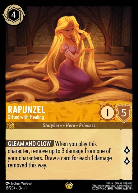 Rapunzel - Gifted with Healing, Disney Lorcana card CH1-018 — The First Chapter set