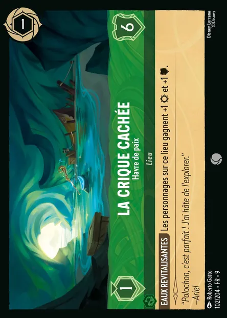 La crique cachée - Havre de paix, carte Disney Lorcana CH9-102 — extension Fabuleux