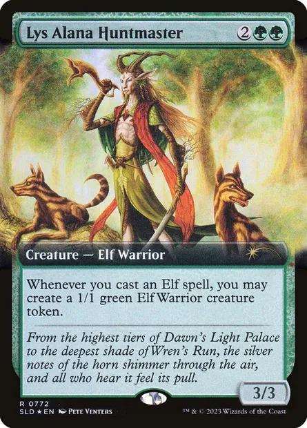 Lys Alana Huntmaster, Magic card SLD 772 — Secret Lair Drop set