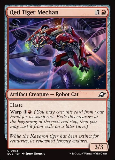 Red Tiger Mechan, Magic card EOE 154 — Edge of Eternities set