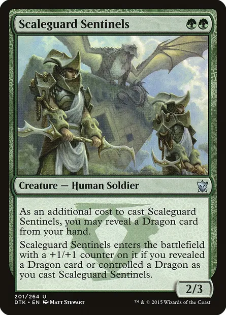 Scaleguard Sentinels, Magic card DTK 201 — Dragons of Tarkir set