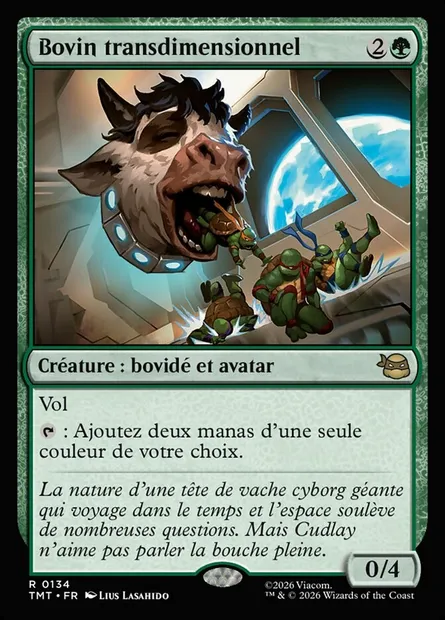 Bovin transdimensionnel, carte Magic TMT 134 — extension Teenage Mutant Ninja Turtles
