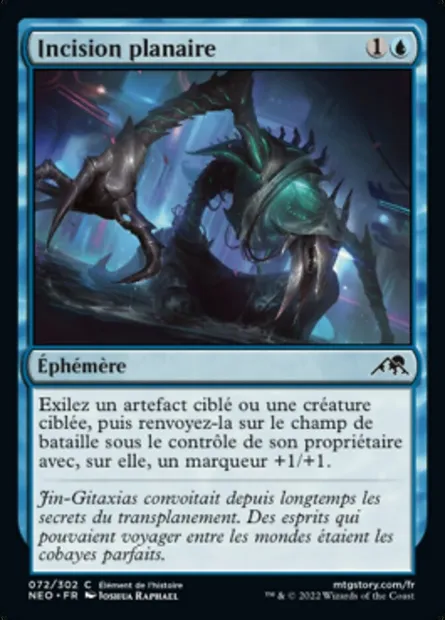 Incision planaire, carte Magic NEO 72 — extension Kamigawa: La Dynastie Néon