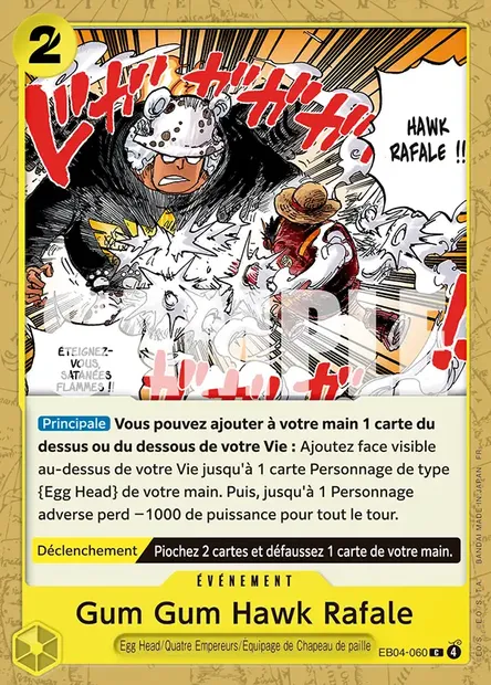 Gum Gum Hawk Rafale, carte One Piece EB04-060 — extension EGGHEAD CRISIS