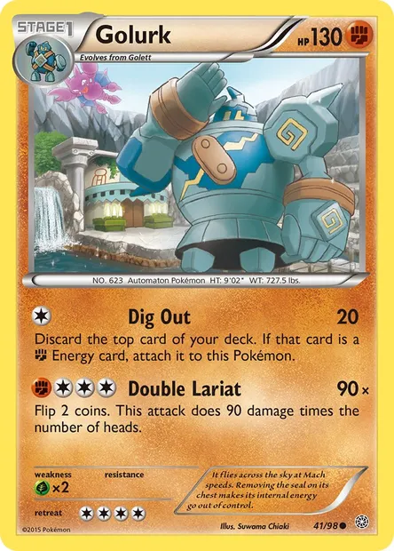 Golurk, Pokémon card AOR 41 — Ancient Origins set