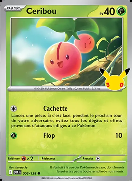Ceribou, carte Pokémon 30C 006 — extension 30ᵉ Anniversaire