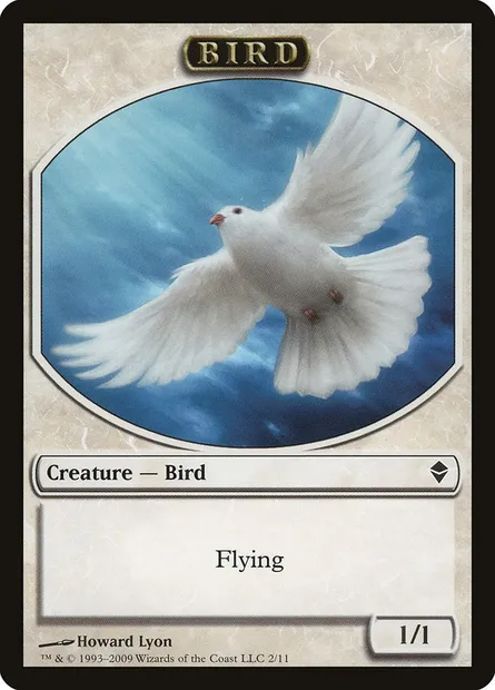Bird, Magic card TZEN 2 — Zendikar Tokens set