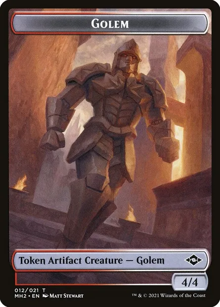 Golem, carte Magic TMH2 12 — extension Modern Horizons 2 Tokens