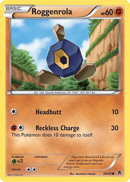 Roggenrola, Pokémon card EPO 50 — Emerging Powers set