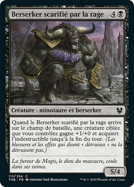 Berserker scarifié par la rage, carte Magic THB 113 — extension Theros Beyond Death