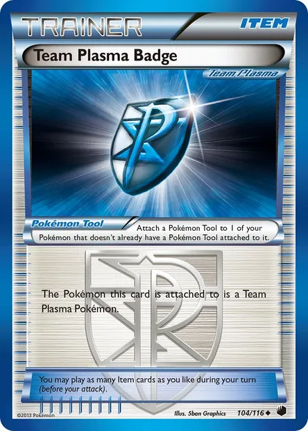 Team Plasma Badge, Pokémon card PLF 104 — Plasma Freeze set
