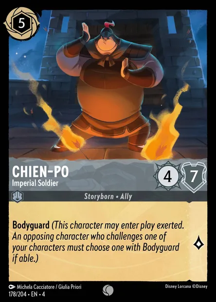 Chien-Po - Imperial Soldier, Disney Lorcana card CH4-178 — Ursula's Return set