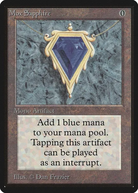 Mox Sapphire, carte Magic LEB 266 — extension Limited Edition Beta