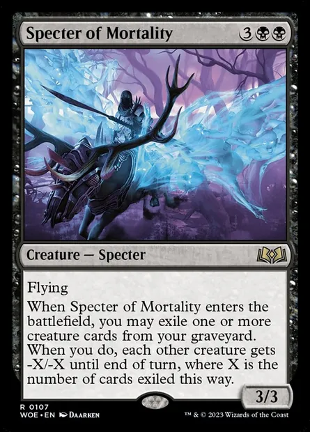 Specter of Mortality, Magic card WOE 107 — Wilds of Eldraine set