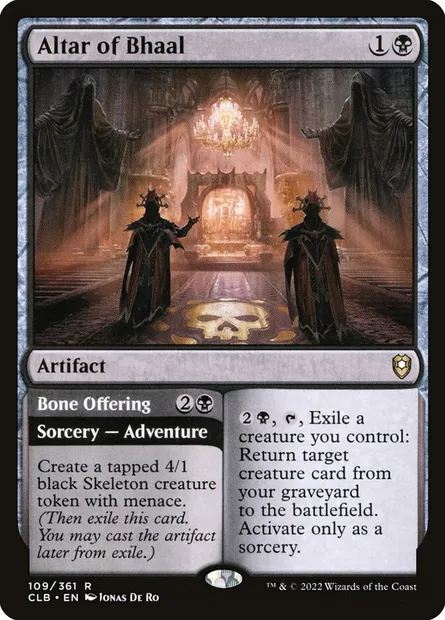 Altar of Bhaal // Bone Offering, Magic card CLB 109 — Commander Legends: Battle for Baldur's Gate set