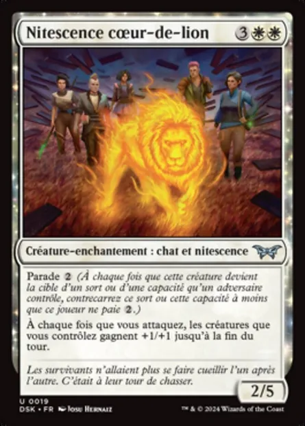 Nitescence cœur-de-lion, carte Magic DSK 19 — extension Duskmourn: House of Horror