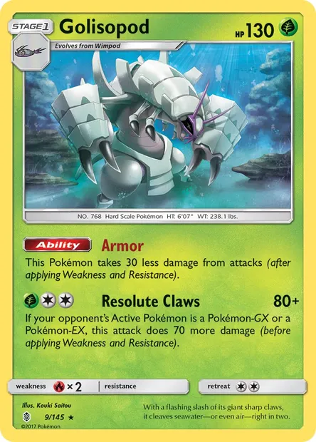 Golisopod, Pokémon card GRI 9 — Guardians Rising set