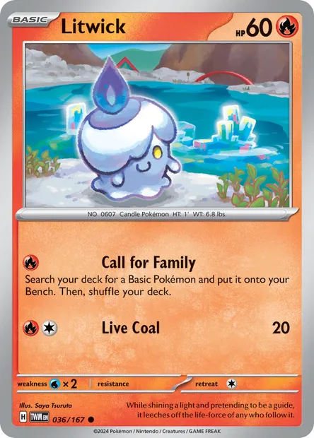 Litwick, Pokémon card TWM 036 — Twilight Masquerade set
