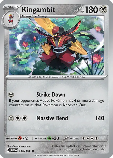 Kingambit, Pokémon card OBF 150 — Obsidian Flames set