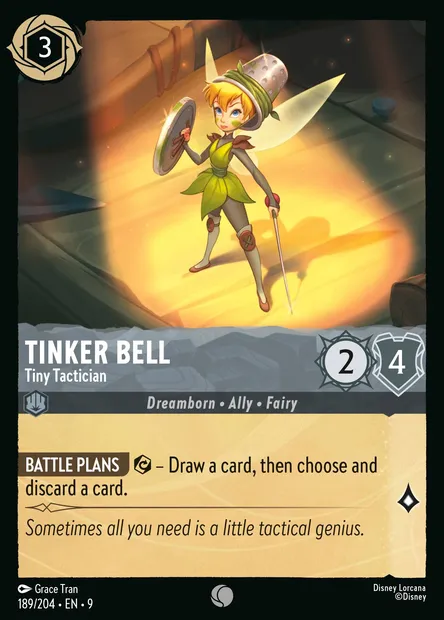 Tinker Bell - Tiny Tactician, Disney Lorcana card CH9-189 — Fabled set