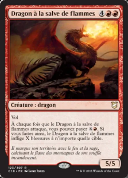 Dragon à la salve de flammes, carte Magic C18 123 — extension Commander 2018
