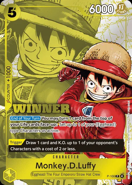 Monkey.D.Luffy, One Piece card P-106 — Promotion card set