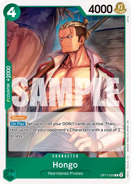 Hongo, One Piece card OP17-029 — THE WORLD’S STRONGEST WARRIORS set