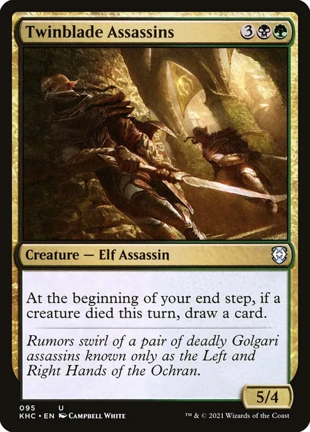 Twinblade Assassins, Magic card KHC 95 — Kaldheim Commander set