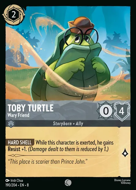Toby Turtle - Wary Friend, Disney Lorcana card CH8-190 — The Reign of Jafar set