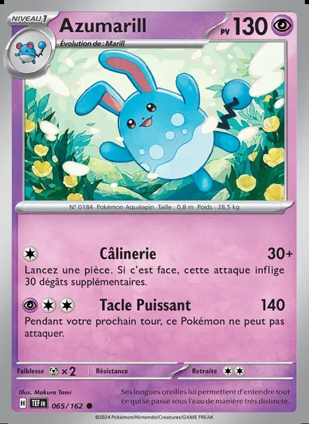 Azumarill, carte Pokémon TEF 065 — extension Forces Temporelles
