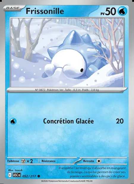 Frissonille, carte Pokémon ASC 052 — extension Héros Transcendants