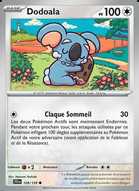 Dodoala, carte Pokémon JTG 129 — extension Aventures Ensemble