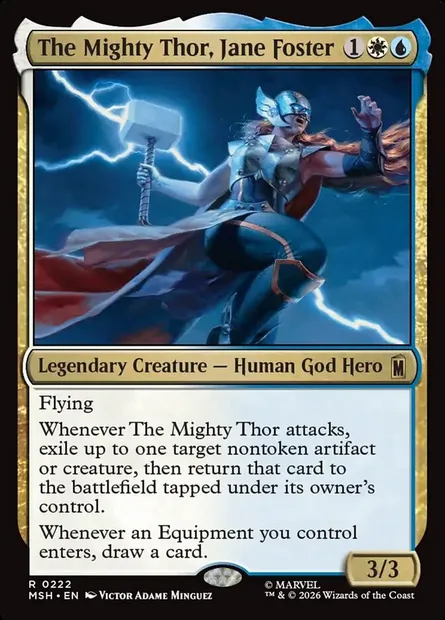 The Mighty Thor, Jane Foster, Magic card MSH 222 — Marvel Super Heroes set