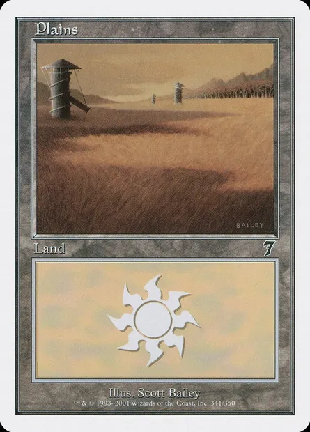 Plains, Magic card 7ED 341 — Seventh Edition set