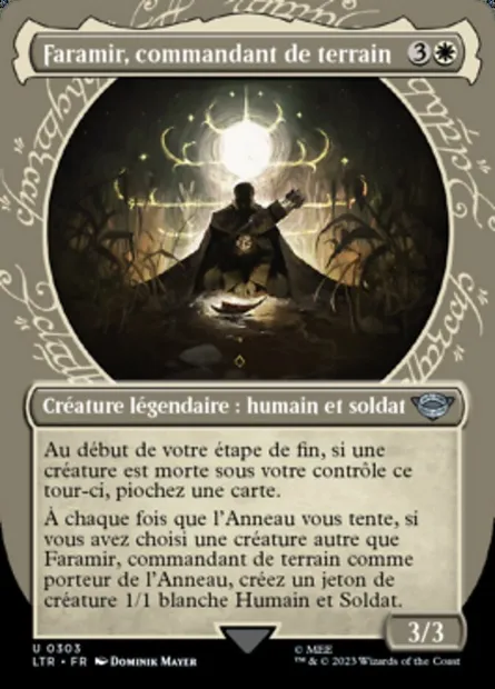 Faramir, commandant de terrain, carte Magic LTR 303 — extension Le Seigneur des Anneaux : chroniques de la Terre du Milieu