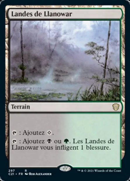 Landes de Llanowar, carte Magic C21 297 — extension Commander 2021
