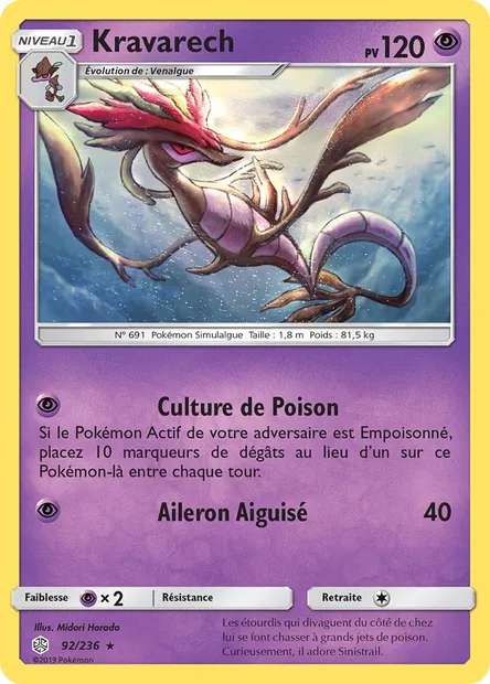 Kravarech, carte Pokémon CEC 92 — extension Éclipse Cosmique