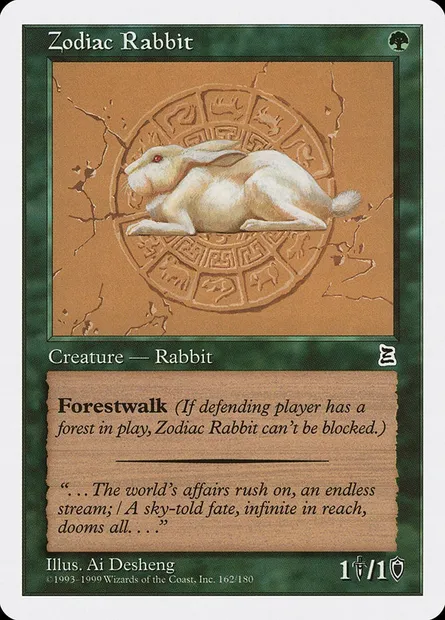 Zodiac Rabbit, Magic card PTK 162 — Portal Three Kingdoms set