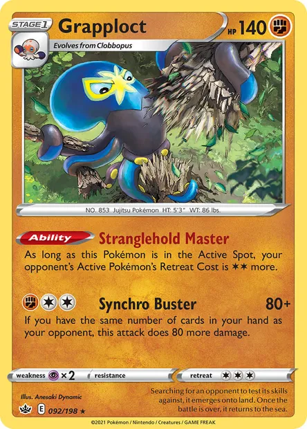 Grapploct, Pokémon card CRE 92 — Chilling Reign set