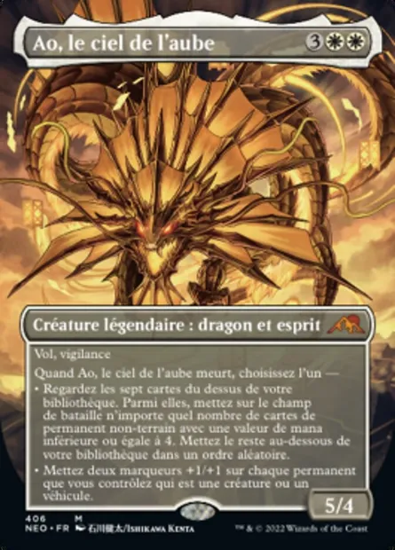 Ao, le ciel de l'aube, carte Magic NEO 406 — extension Kamigawa: La Dynastie Néon