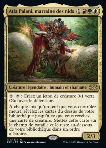 Atla Palani, marraine des nids, carte Magic 2X2 177 — extension Double Masters 2022