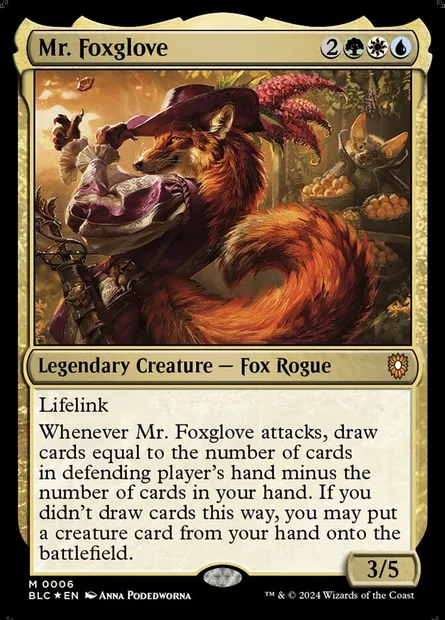 Mr. Foxglove, Magic card BLC 6 — Bloomburrow Commander set
